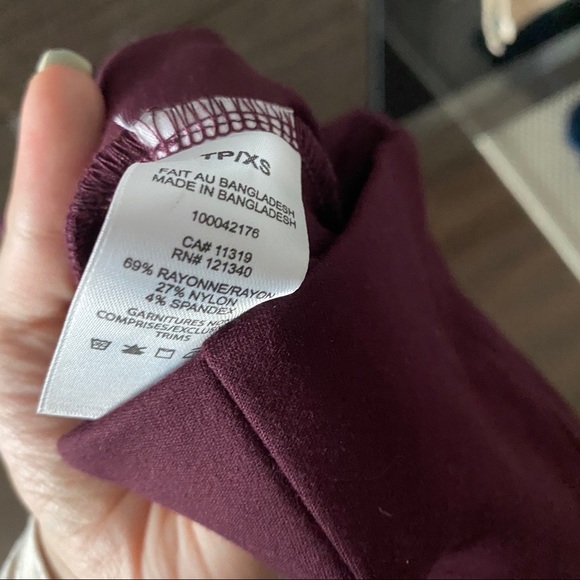 DYNAMITE Maroon High Rise Leggings Front Seam - Picture 6 of 6